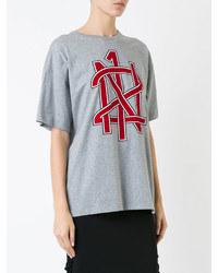 Женская серая футболка с принтом от No.21