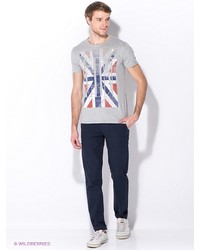 Мужская серая футболка с принтом от Oodji