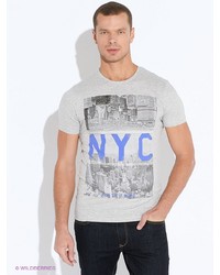 Мужская серая футболка с принтом от Oodji