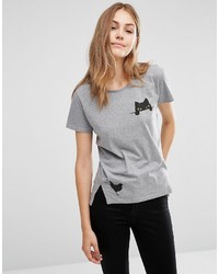 Женская серая футболка с принтом от People Tree
