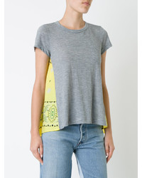 Женская серая футболка с принтом от Sacai