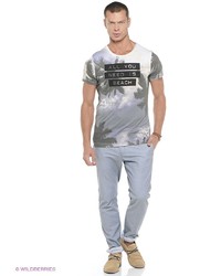 Мужская серая футболка с принтом от s.Oliver