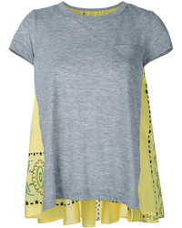 Женская серая футболка с принтом от Sacai