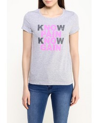 Женская серая футболка с принтом от Sela