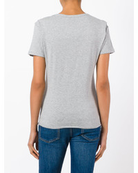 Женская серая футболка с принтом от Alexander McQueen