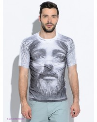 Мужская серая футболка с принтом от SNOBS