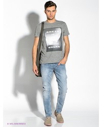 Мужская серая футболка с принтом от Strellson