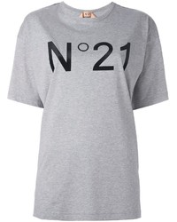 Женская серая футболка с украшением от No.21