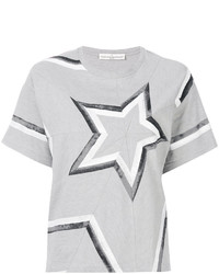 Женская серая футболка со звездами от Golden Goose Deluxe Brand