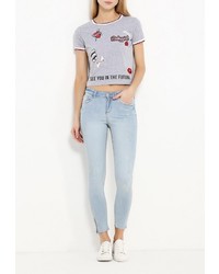 Женская серая футболка от Jennyfer