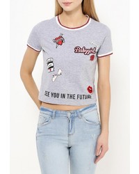 Женская серая футболка от Jennyfer