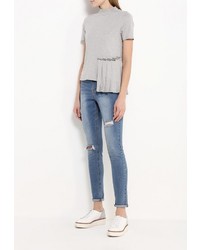 Женская серая футболка от LOST INK