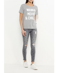 Женская серая футболка от Noisy May