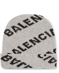 Мужская серая шапка с принтом от Balenciaga