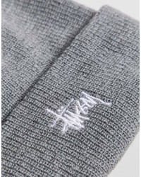 Мужская серая шапка от Stussy