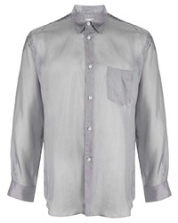Мужская серая шелковая рубашка с длинным рукавом от Comme Des Garcons SHIRT