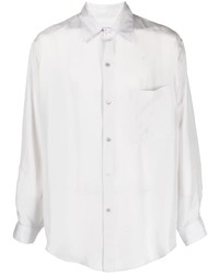 Мужская серая шелковая рубашка с длинным рукавом от Lemaire