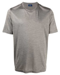 Мужская серая шелковая футболка с круглым вырезом от Barba
