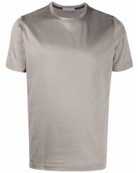Мужская серая шелковая футболка с круглым вырезом от Corneliani