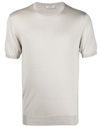 Мужская серая шелковая футболка с круглым вырезом от Mauro Ottaviani