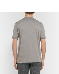 Мужская серая шелковая футболка с круглым вырезом от Brioni