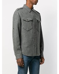 Мужская серая шерстяная куртка-рубашка от Isabel Marant