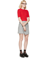 Серая шерстяная мини-юбка от Carven