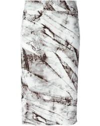 Серая юбка-карандаш с принтом от Helmut Lang