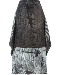 Серая юбка со складками от Issey Miyake