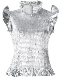 Серебряная блузка с рюшами от MARQUES ALMEIDA
