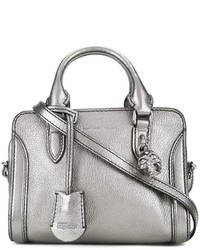 Серебряная большая сумка от Alexander McQueen