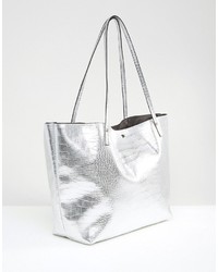 Серебряная большая сумка от Asos