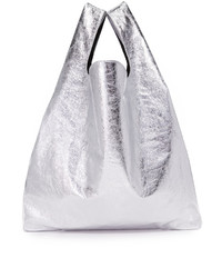 Серебряная большая сумка от Maison Margiela