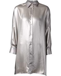 Серебряная классическая рубашка