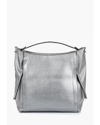 Серебряная кожаная большая сумка от Baggini