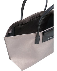 Серебряная кожаная большая сумка от Lancaster