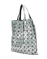 Серебряная кожаная большая сумка от Bao Bao Issey Miyake