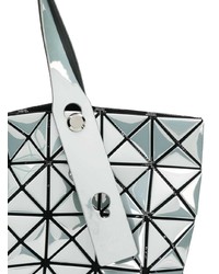 Серебряная кожаная большая сумка от Bao Bao Issey Miyake