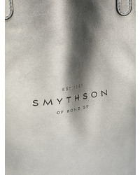 Серебряная кожаная большая сумка от Smythson