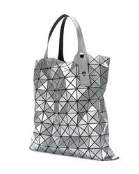 Серебряная кожаная большая сумка от Bao Bao Issey Miyake