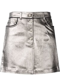 Серебряная кожаная мини-юбка от Sonia Rykiel