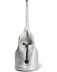 Серебряная кожаная сумка-мешок от Tom Ford