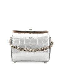 Серебряная кожаная сумка через плечо от Alexander McQueen