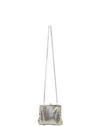 Серебряная кожаная сумка через плечо от Justine Clenquet