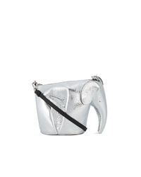 Серебряная кожаная сумка через плечо от Loewe