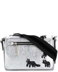 Серебряная кожаная сумка через плечо от Marc Jacobs