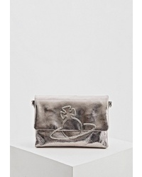 Серебряная кожаная сумка через плечо от Vivienne Westwood