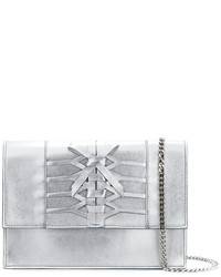 Женская серебряная кожаная сумка от Casadei