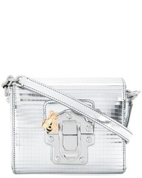 Женская серебряная кожаная сумка от Dolce & Gabbana