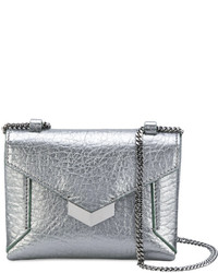 Женская серебряная кожаная сумка от Jimmy Choo